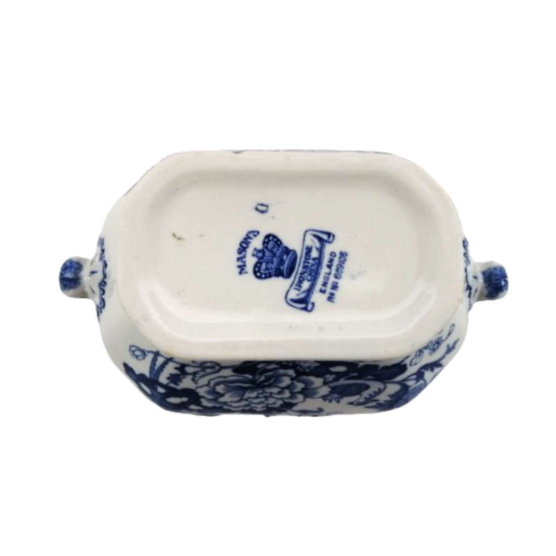 Mason`s Ironstone China Blue and White oblong serving bowl