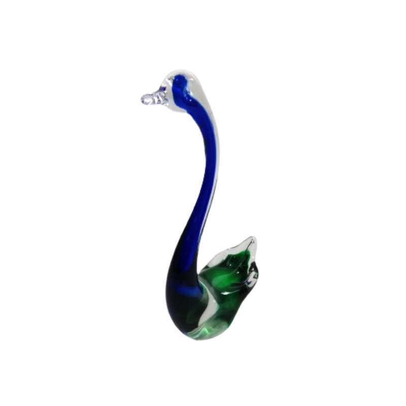 Murano Hand Blown Blue and Green Swan