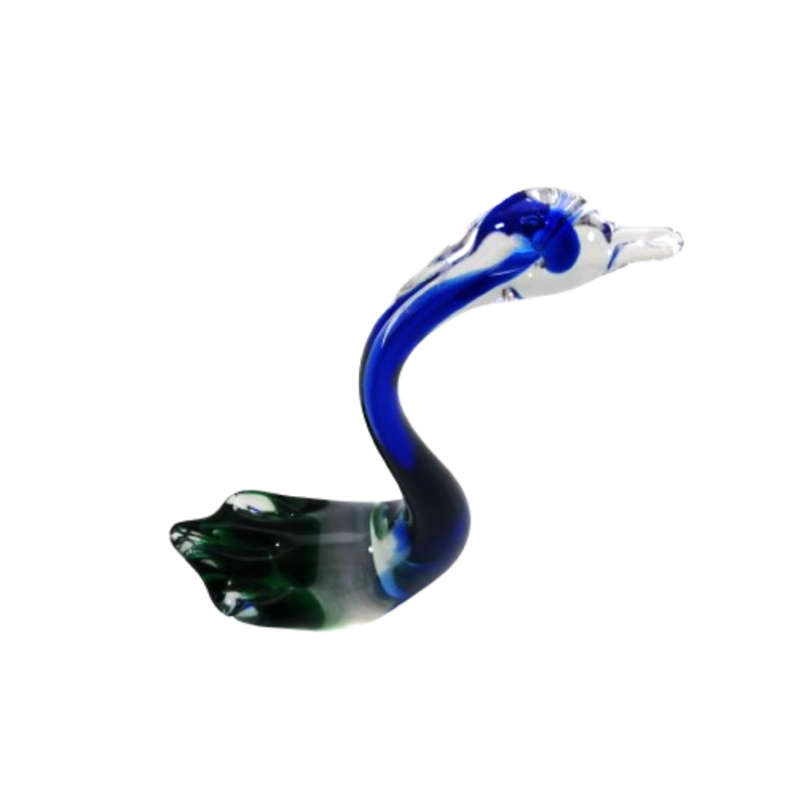 Murano Hand Blown Blue and Green Swan