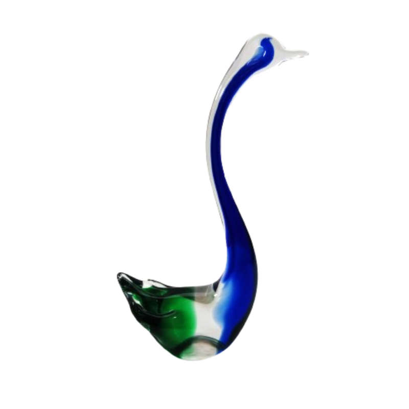 Murano Hand Blown Blue and Green Swan