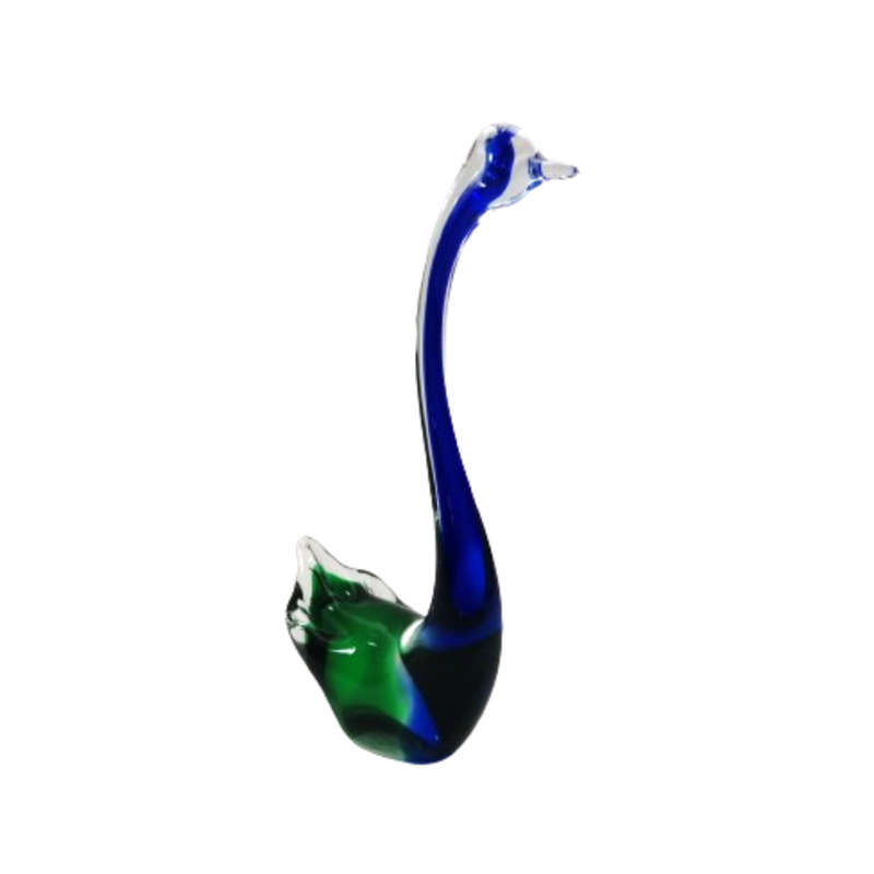 Murano Hand Blown Blue and Green Swan