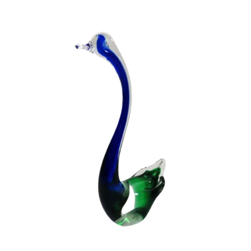 Murano Hand Blown Blue and Green Swan
