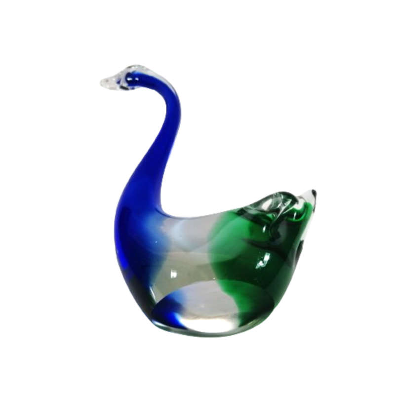 Murano Hand Blown Blue and Green Swan