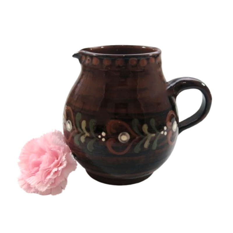 Large Brown Glazed Pottery Jug Pitcher
