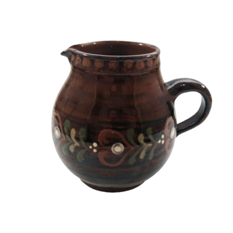 Large Brown Glazed Pottery Jug Pitcher