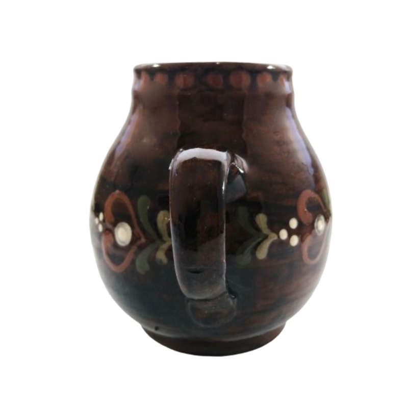 Large Brown Glazed Pottery Jug Pitcher