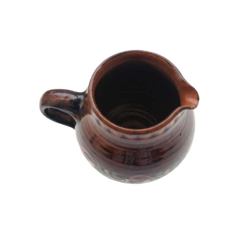 Large Brown Glazed Pottery Jug Pitcher