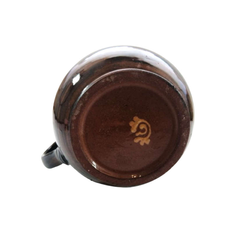 Large Brown Glazed Pottery Jug Pitcher