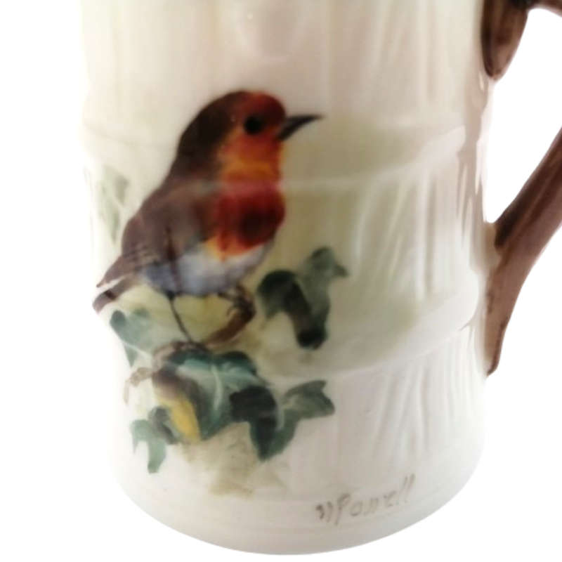 Royal Worcester Barrel Jug, Hand Painted Kingfisher, Signed W.Powell, 1935