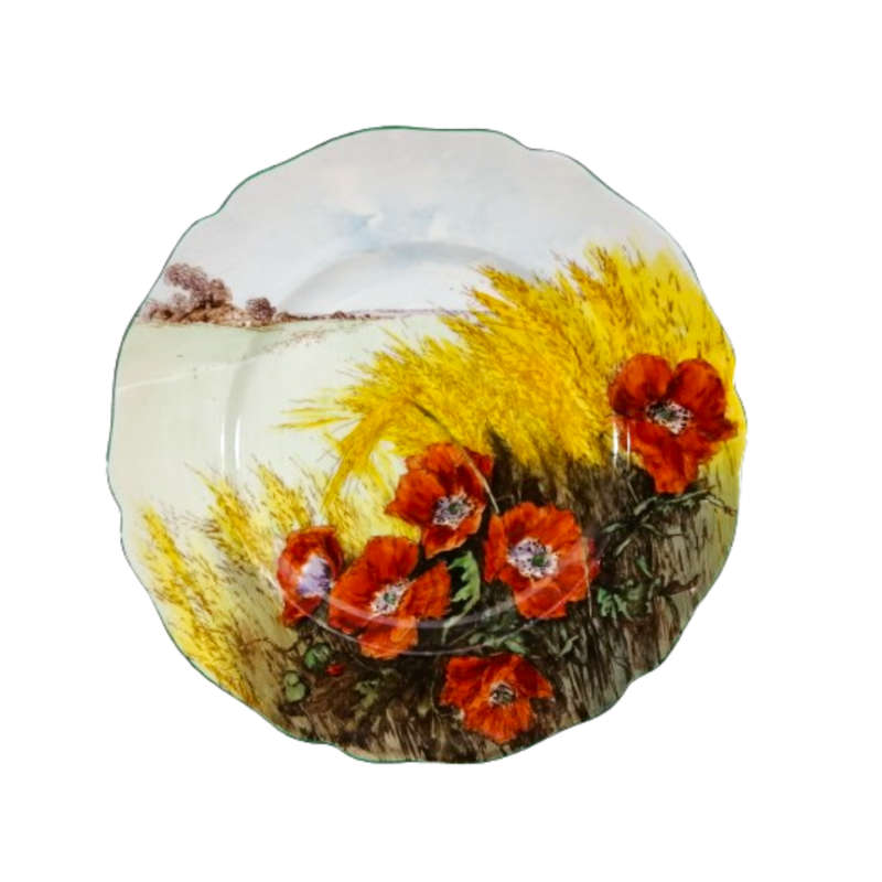 Royal Doulton Plate Poppies In A Cornfield Hand Painted D6312