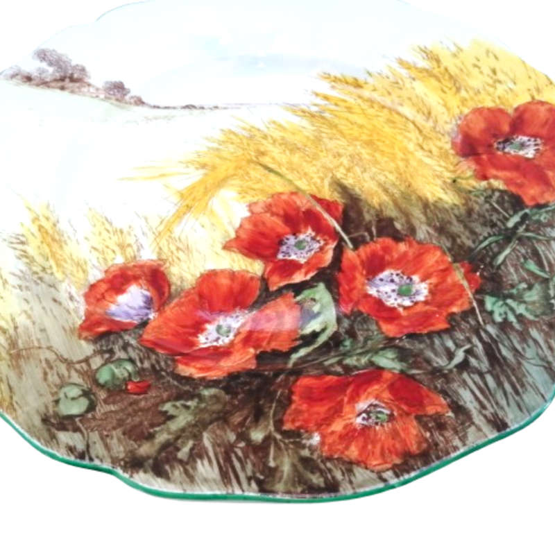 Royal Doulton Plate Poppies In A Cornfield Hand Painted D6312