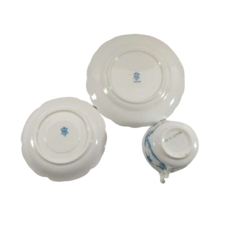 Festoon Fine Bone China White and Blue Trio