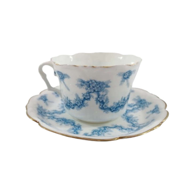 Festoon Fine Bone China White and Blue Trio