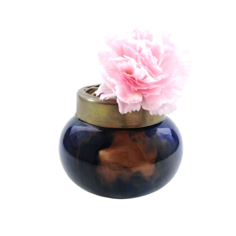 Pretty Glazed Possi Pot with Metal Top