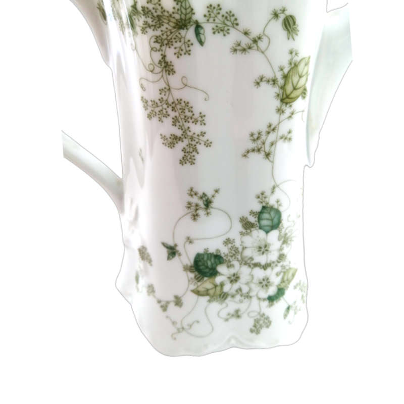 Hutschenreuther Vintage German White with Green Flowers Coffee Pot