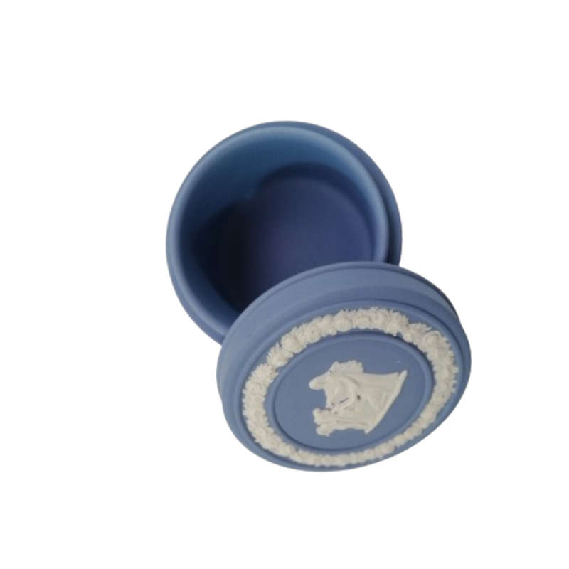 Wedgwood Jasper Blue Round Trinket Dish with Lid