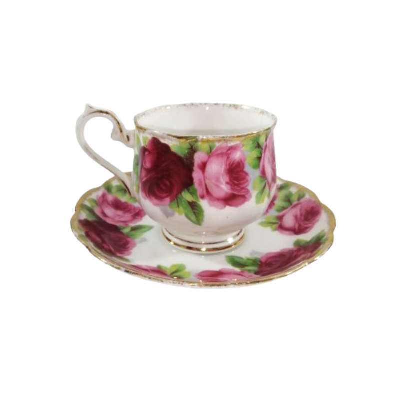 Royal Albert Old English Rose Cup and Saucer Duo