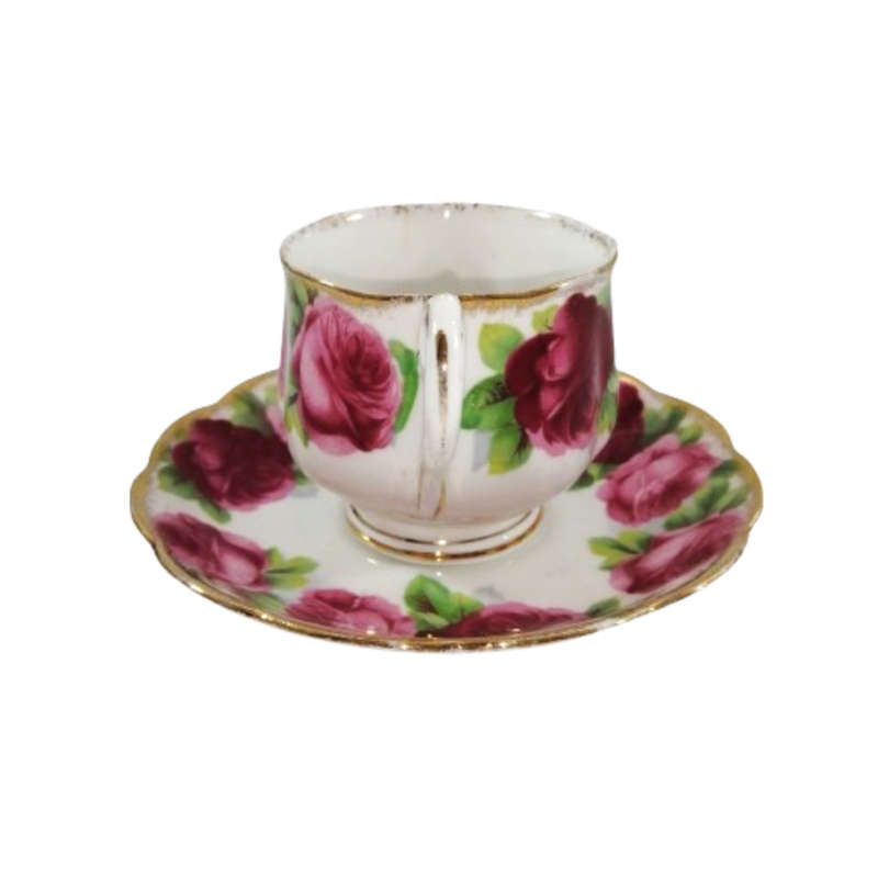Royal Albert Old English Rose Cup and Saucer Duo