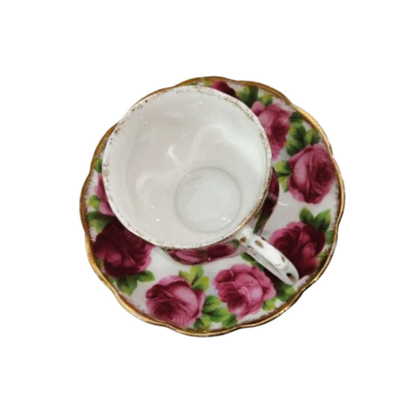 Royal Albert Old English Rose Cup and Saucer Duo