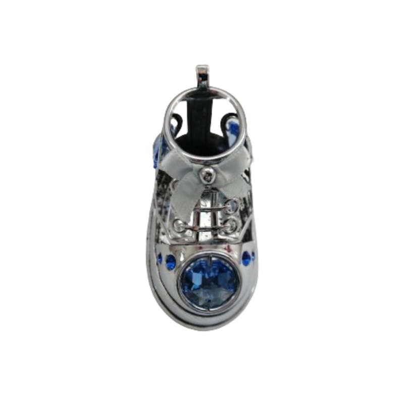 CRYSTOCRAFT Ornament, Baby Bootie for Boy with Blue Bohemian Crystals