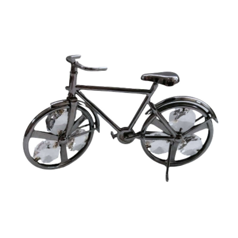 CRYSTOCRAFT Ornament, Bike with Clear Bohemian Crystals