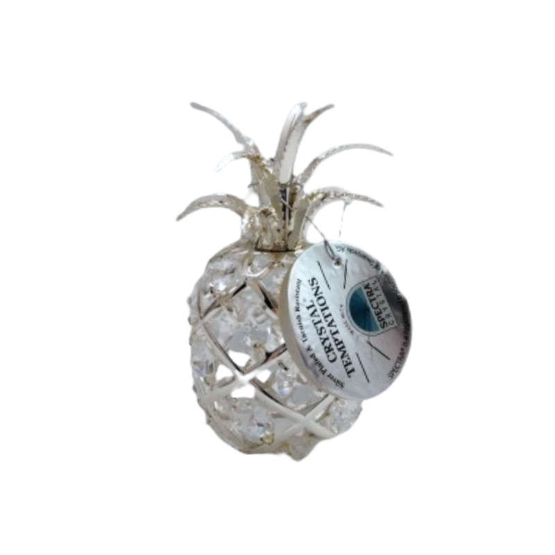 Crystal Temptation Silver Colored Pineapple Ornament with Clear Spectra Crystals