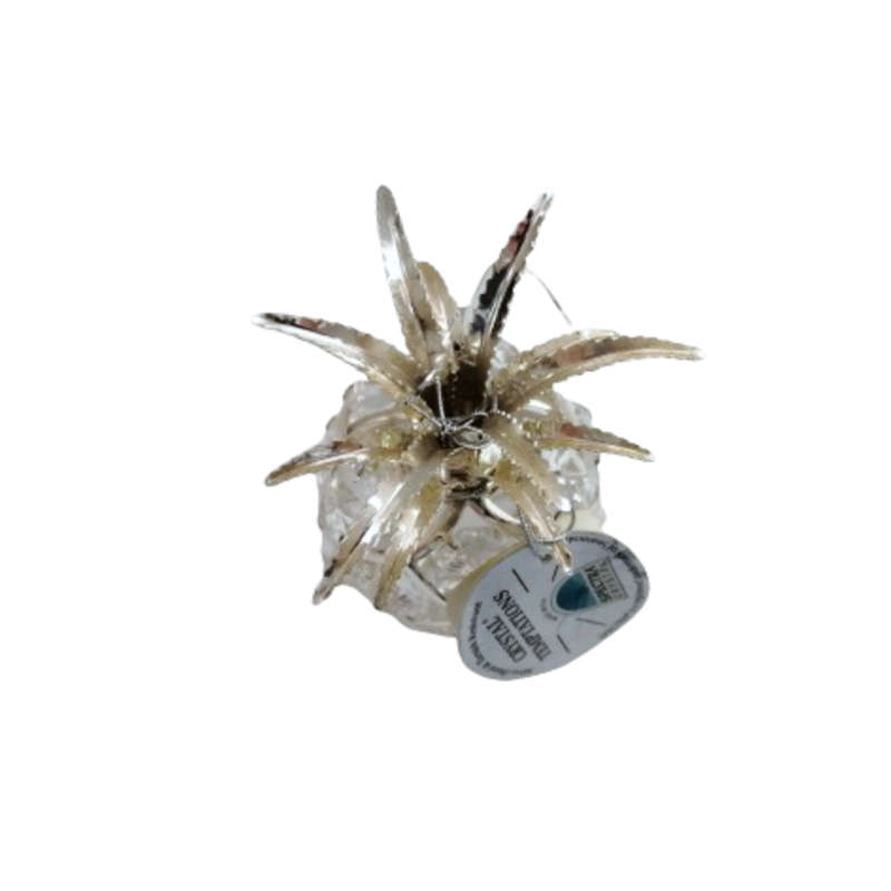 Crystal Temptation Silver Colored Pineapple Ornament with Clear Spectra Crystals