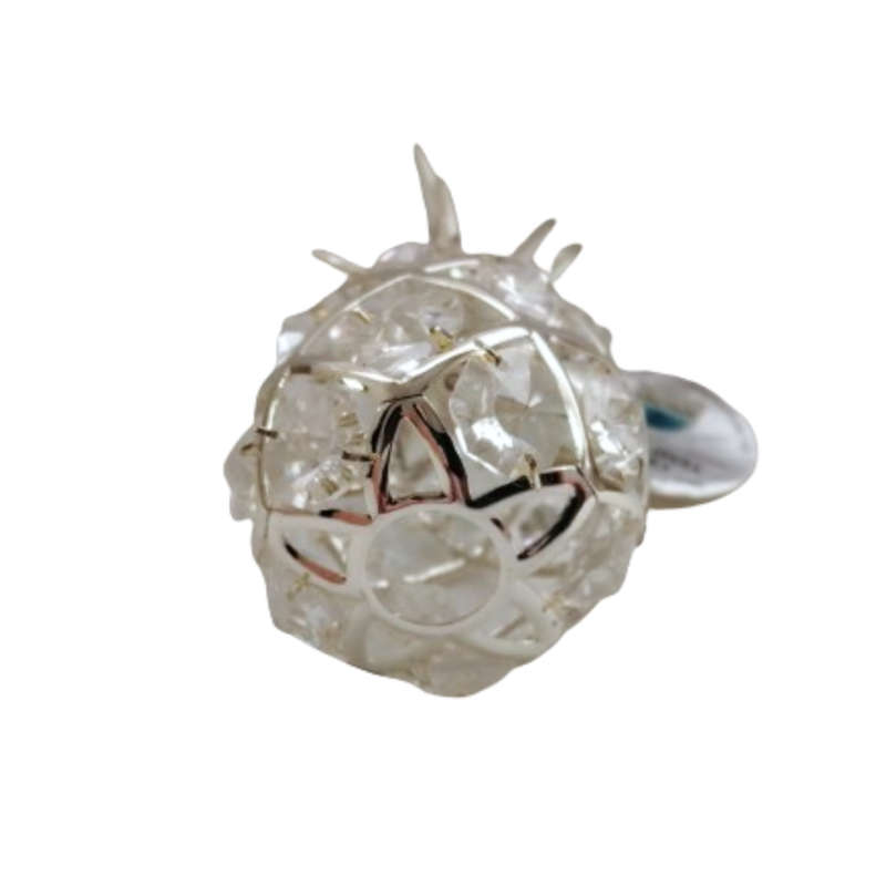 Crystal Temptation Silver Colored Pineapple Ornament with Clear Spectra Crystals