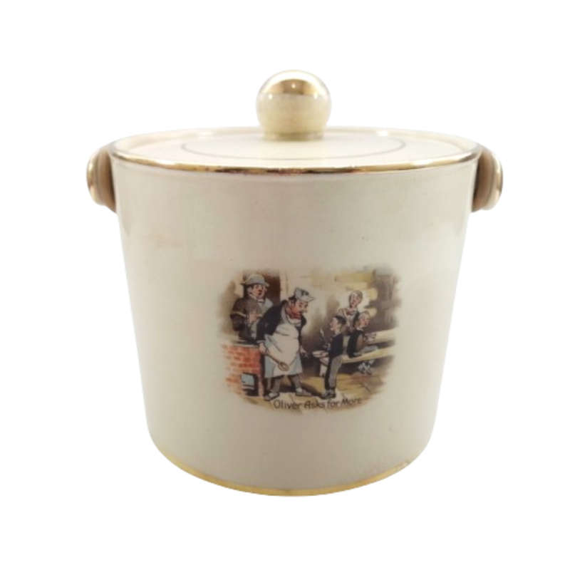 Arthur Wood Oliver Twist Glazed Biscuit Barrel with Handle