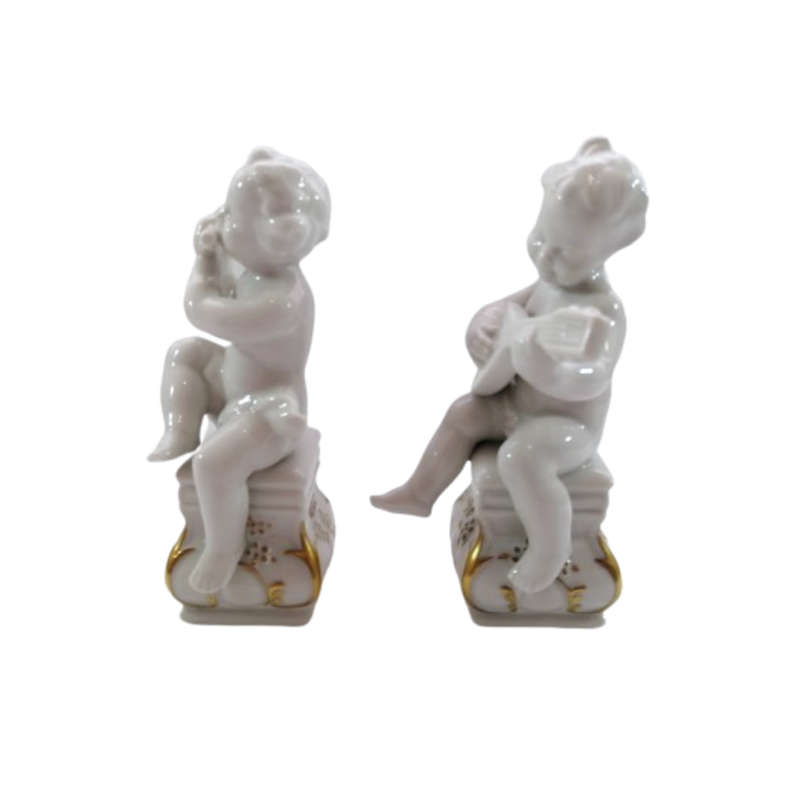 Apel  Bavaria Cherubs two charming putti cherubs playing musical instruments