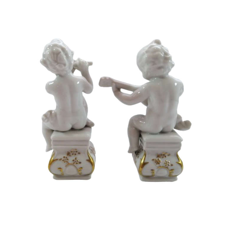 Apel  Bavaria Cherubs two charming putti cherubs playing musical instruments