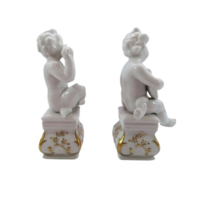 Apel  Bavaria Cherubs two charming putti cherubs playing musical instruments
