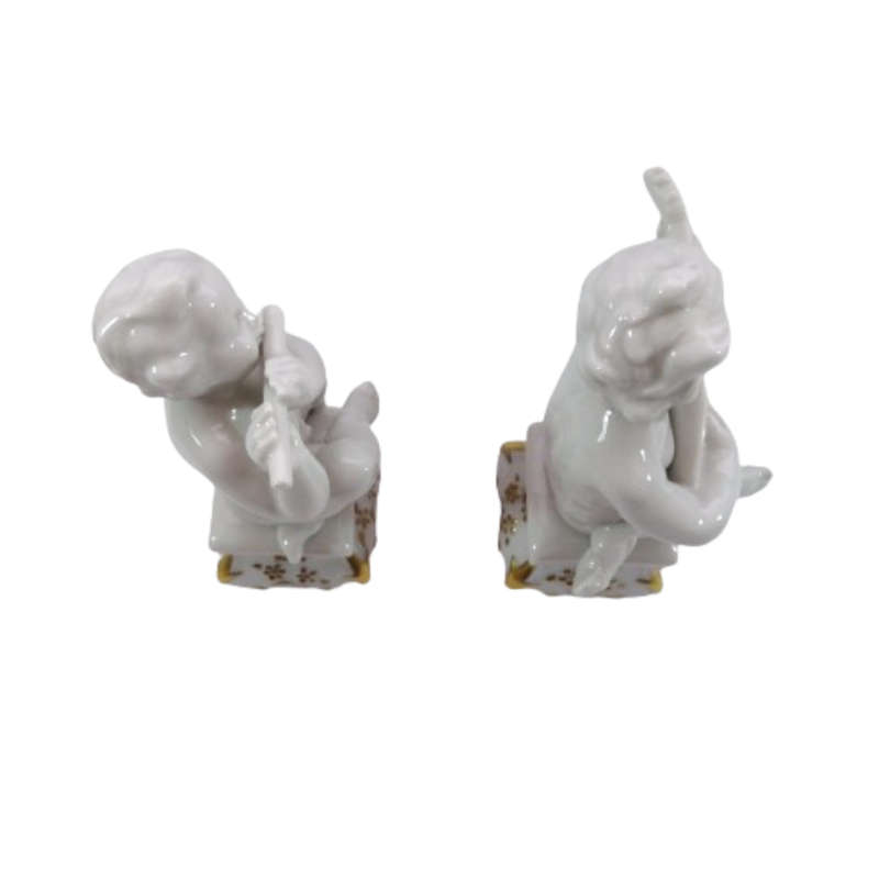 Apel  Bavaria Cherubs two charming putti cherubs playing musical instruments
