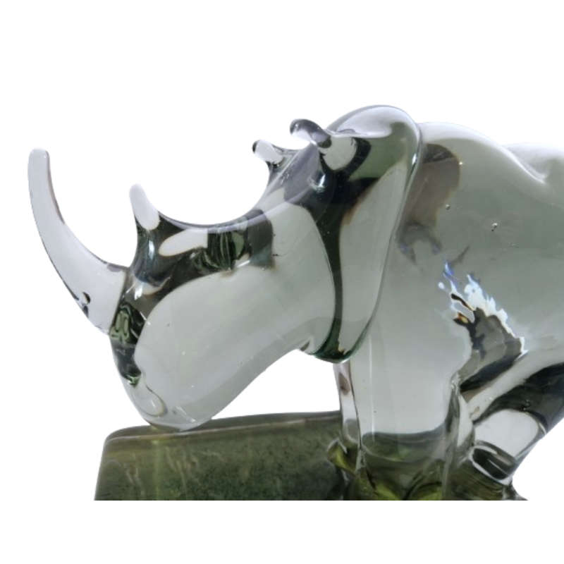 Ngwenya Handmade Huge Rhino Bookend 100% recycled glass