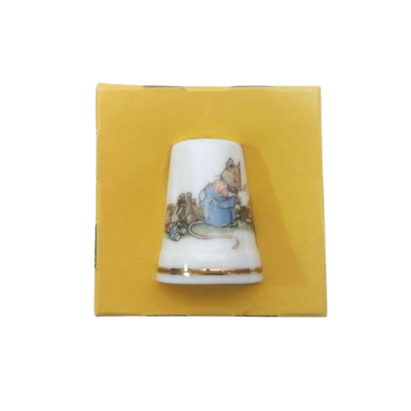 Royal Doulton Brambly Hedge China Thimble Wilfred Playing his Whistle, Boxed