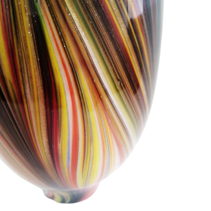 Murano Glass Bright Vibrant multicoloured with gold flakes vase