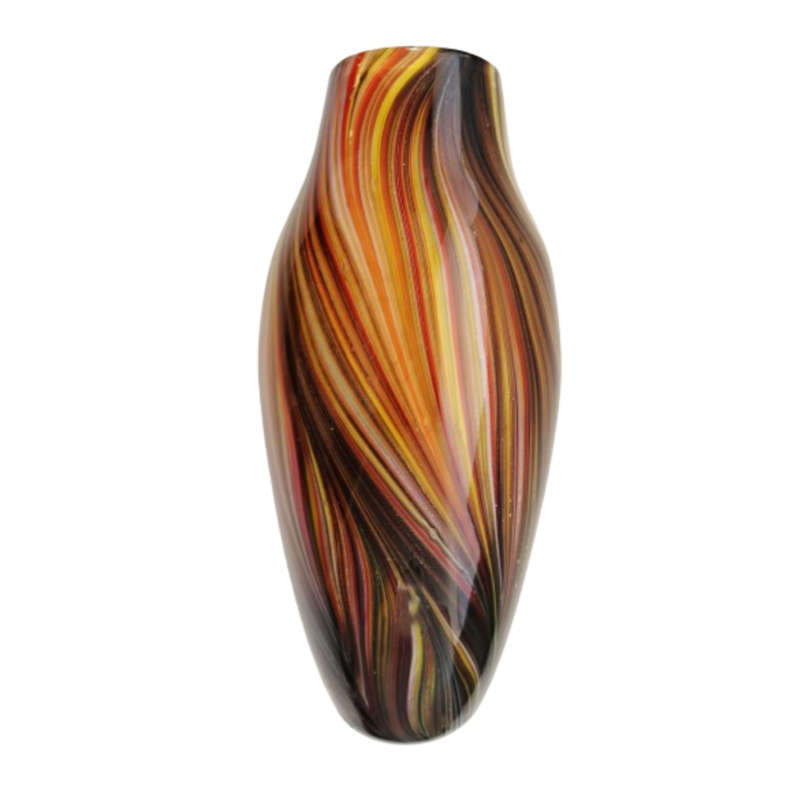 Murano Glass Bright Vibrant multicoloured with gold flakes vase