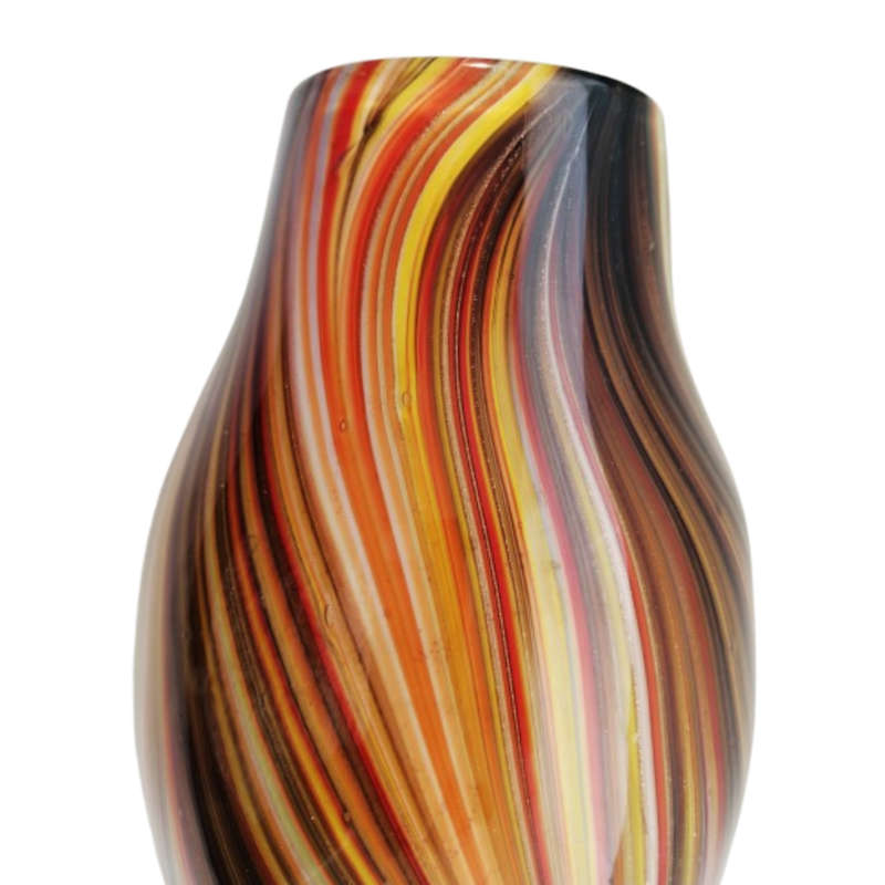 Murano Glass Bright Vibrant multicoloured with gold flakes vase
