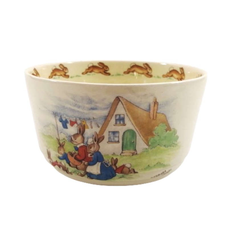 Royal Doulton Bunnykins Large Casino Shape Sugar Bowl Signed