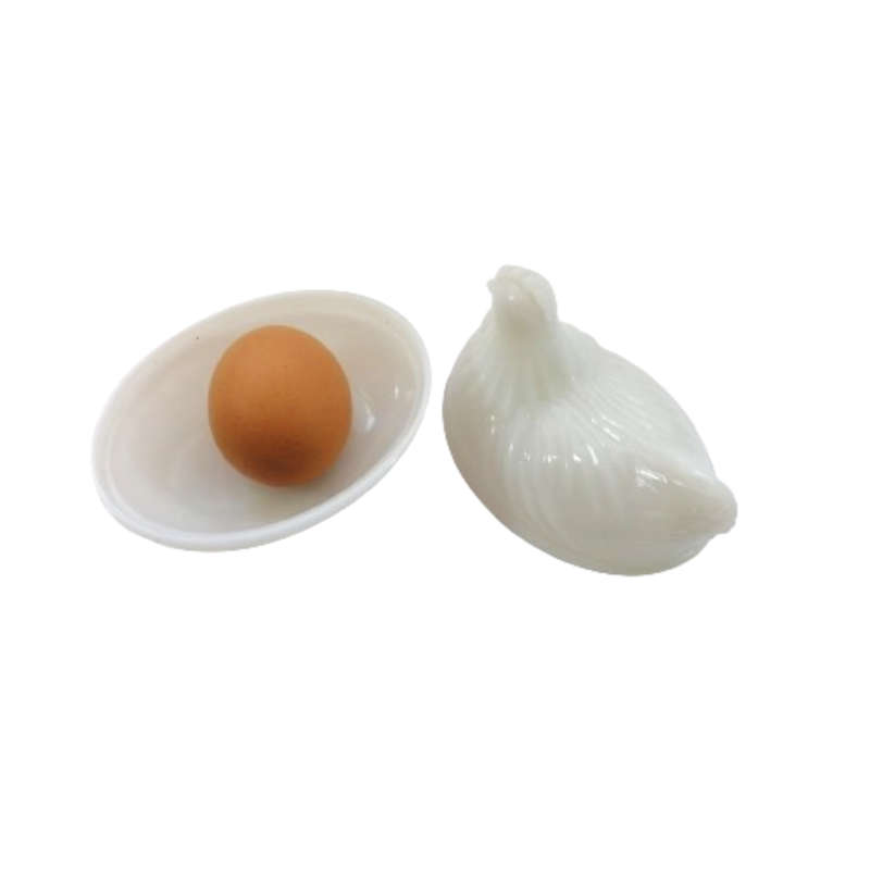 Vintage Milk White Pressed Glass Chicken / Hen Nest Lidded Dish