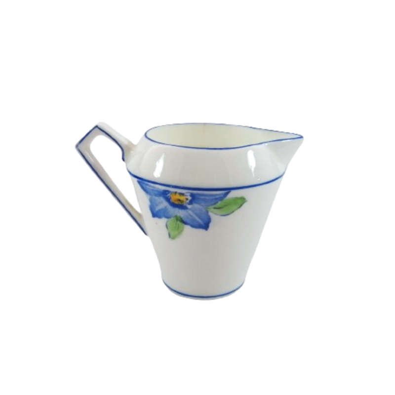 Art Deco Gladstone Blue Flower Milk Jug Creamer
