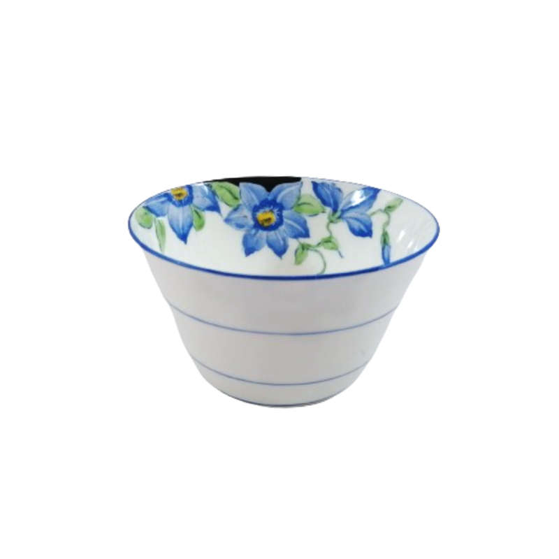 Art Deco Gladstone Blue Flower Open Sugar Bowl