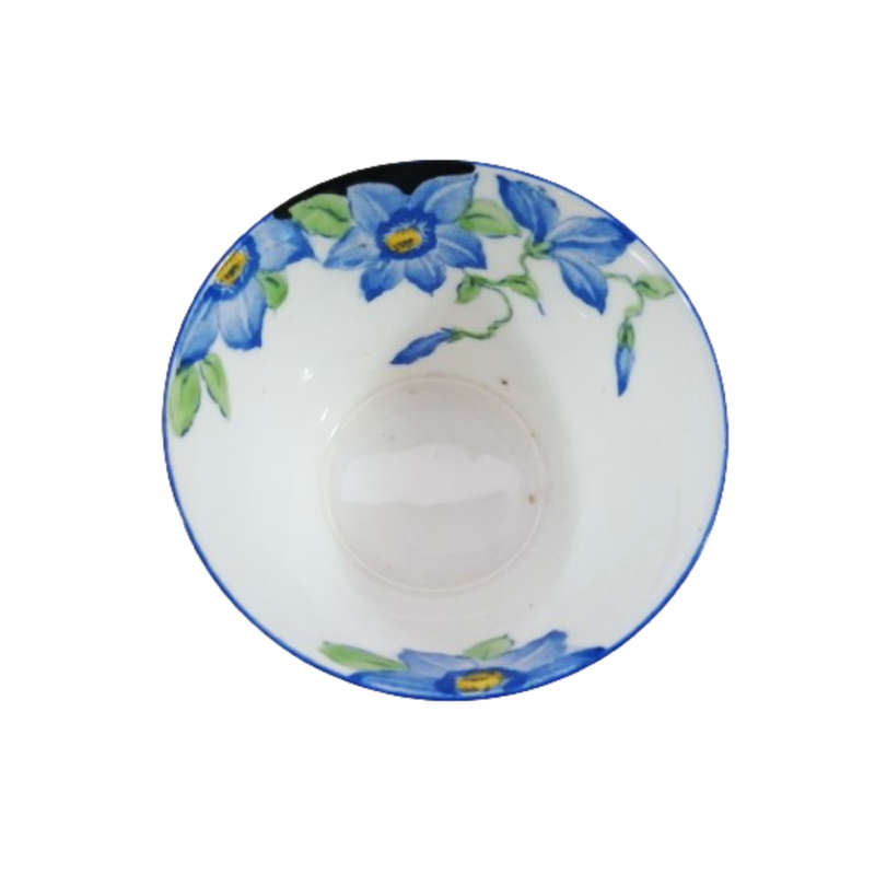 Art Deco Gladstone Blue Flower Open Sugar Bowl