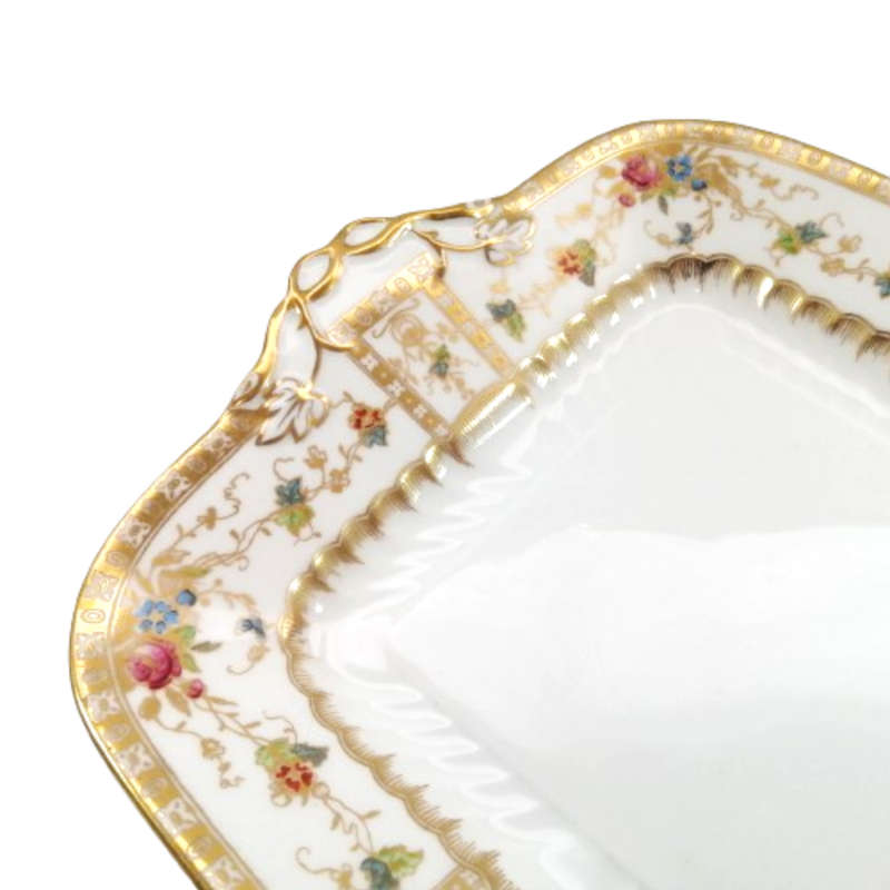 Wedgwood Antique hand painted delicate flowers and gold trim Cake Serving Plate