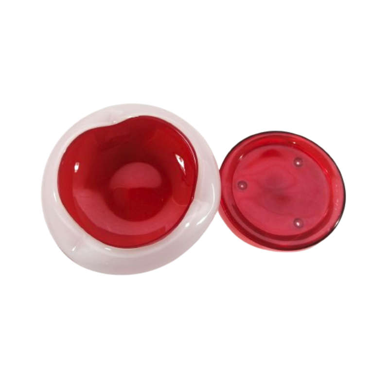 Murano Incamiciato art glass Milk White with bright red