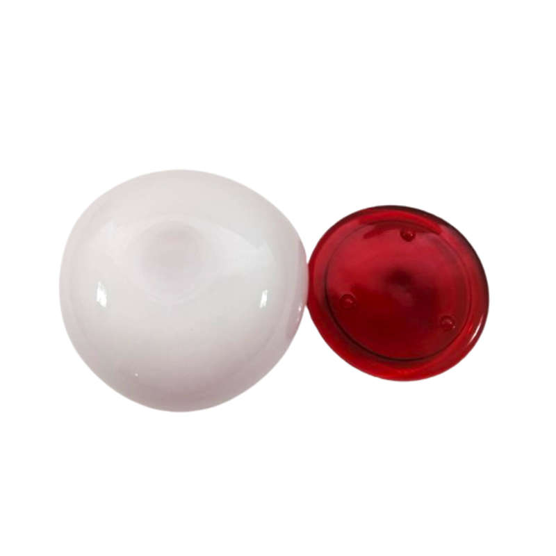 Murano Incamiciato art glass Milk White with bright red