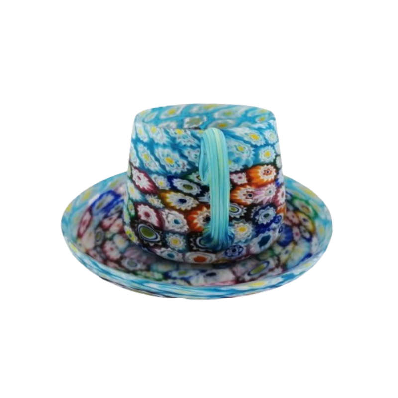 Murano Glass Millefiori Cup and Saucer - Multicolor