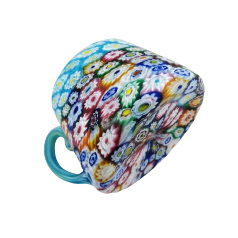 Murano Glass Millefiori Cup and Saucer - Multicolor