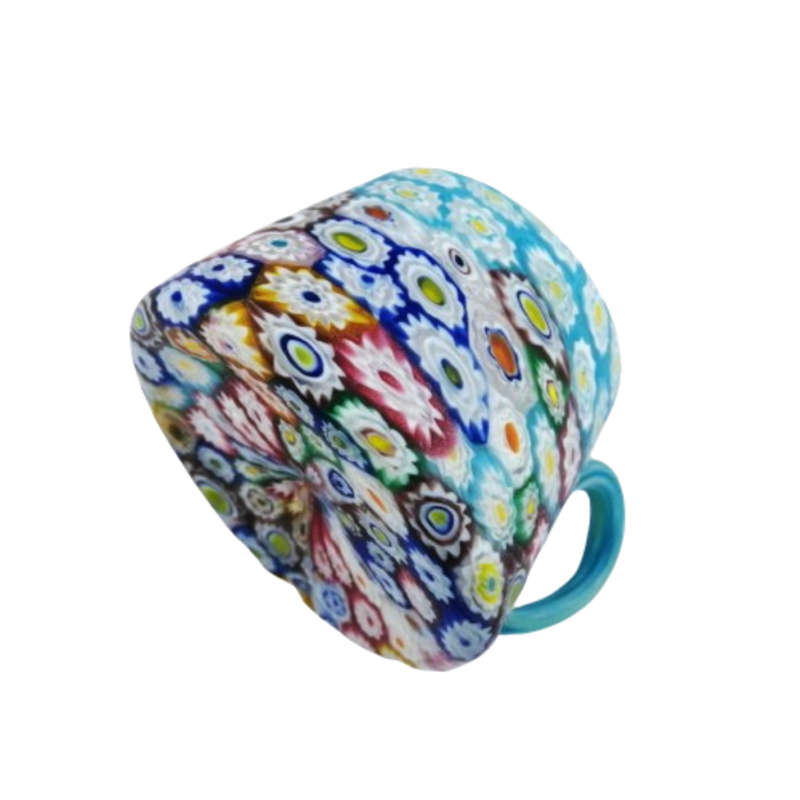 Murano Glass Millefiori Cup and Saucer - Multicolor