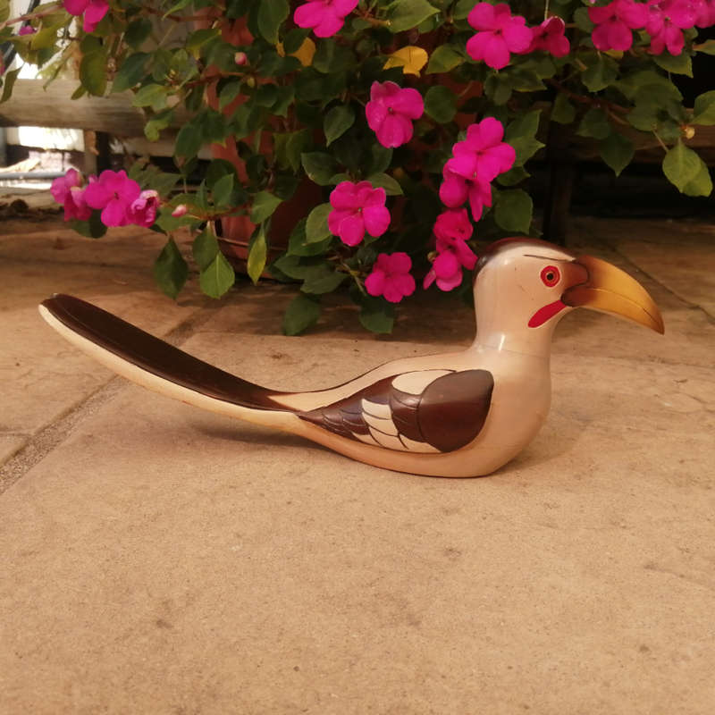 African Carvers of Knysna carved and hand painted Yellow Hornbill Ltd Bird 24/3000